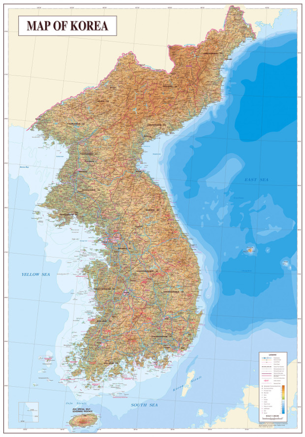 Comment Le Parti De La Guerre Tazunien Esp Re Raser La Cor E   Large Detailed Topography And Geology Map Of Korea 1 00d11 